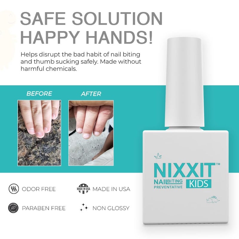 NIXXIT Nail Biting Treatment for Kids - Stop Thumb Sucking for Kids, Toddlers, Children - No Bite Nail Polish Pen - Non Glossy - Deterrent Bitter Taste - Safe & Effective Solution - Paraben Free Prevention - Image 2